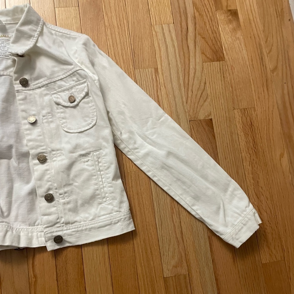 J Crew X-Small White Jean Jacket - Picture 3 of 7